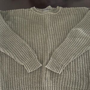 Women's Ribbed Knit Crewneck Sweater - Green